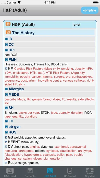 Screenshot di H&P-card™