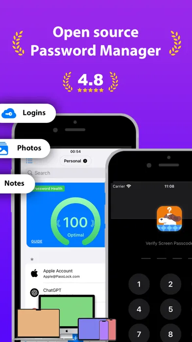 Capturas de tela do Password Manager - PassLock