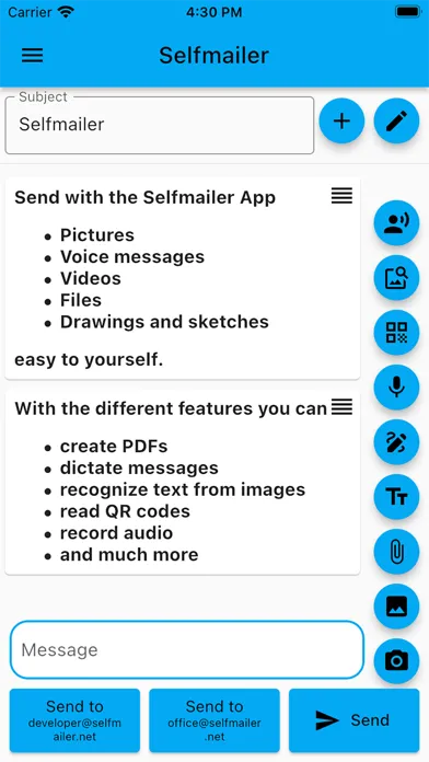 ภาพหน้าจอของ Selfmailer Email yourself