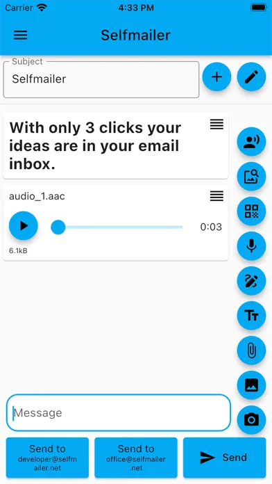 ภาพหน้าจอของ Selfmailer Email yourself