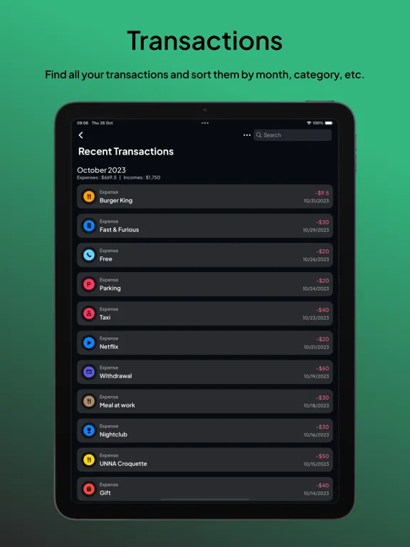 CashFlow - Expense Tracker iPad  سکرین شاٹس