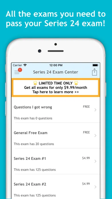 Series 24 Exam Center 스크린샷