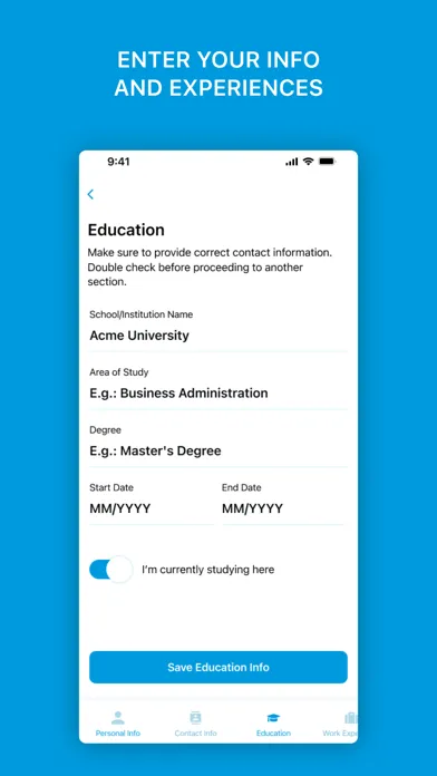 Zrzuty ekranu PDF Resume Creator