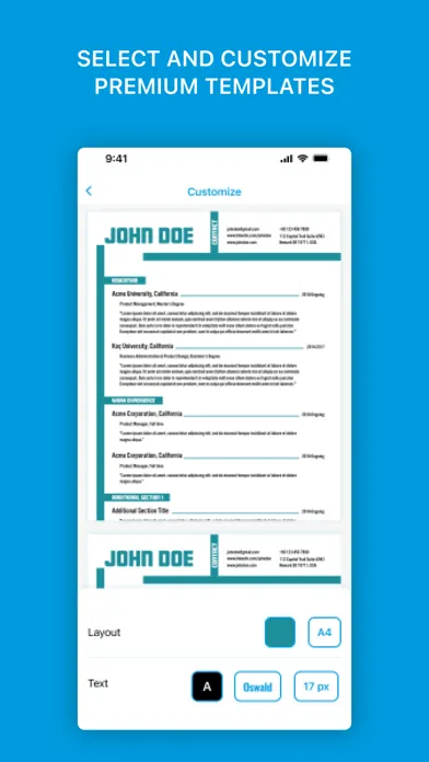 Zrzuty ekranu PDF Resume Creator