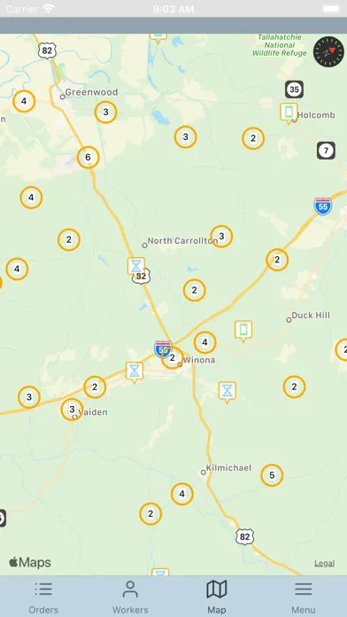 Ảnh chụp màn hình của ServiceLink Field Force