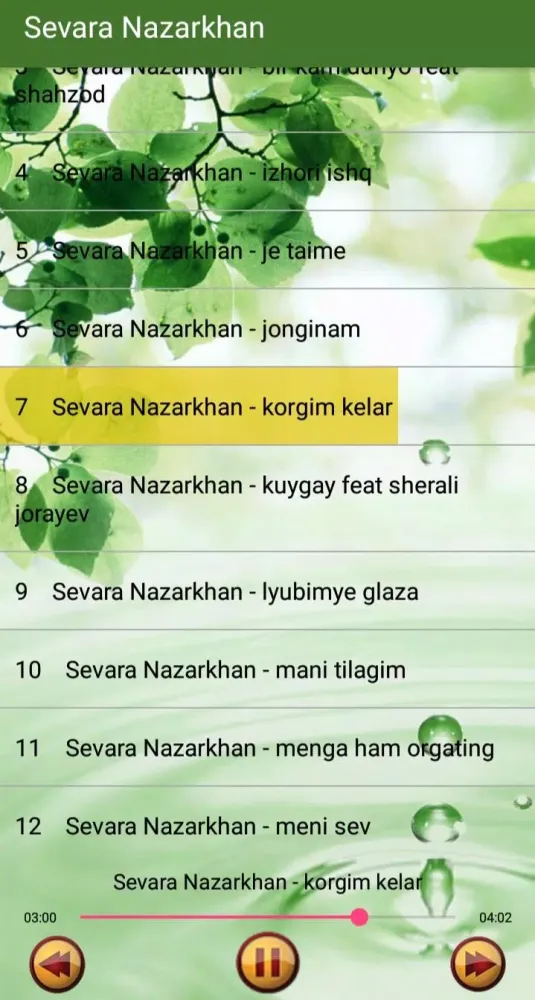 Скриншоты Qo'shiqlar Sevara Nazarkhan