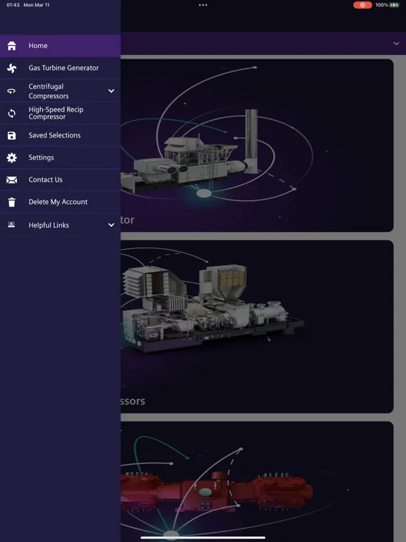 Rotating Equipment Selector iPad  스크린샷