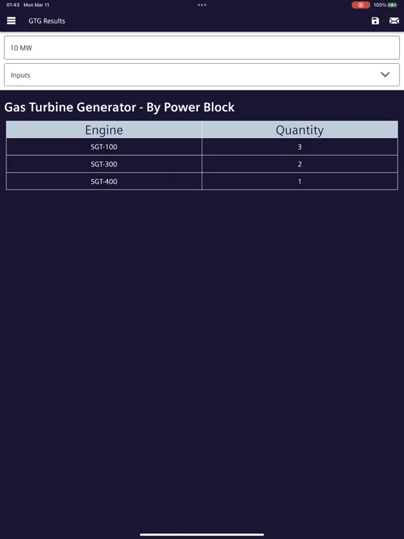 Rotating Equipment Selector iPad  스크린샷