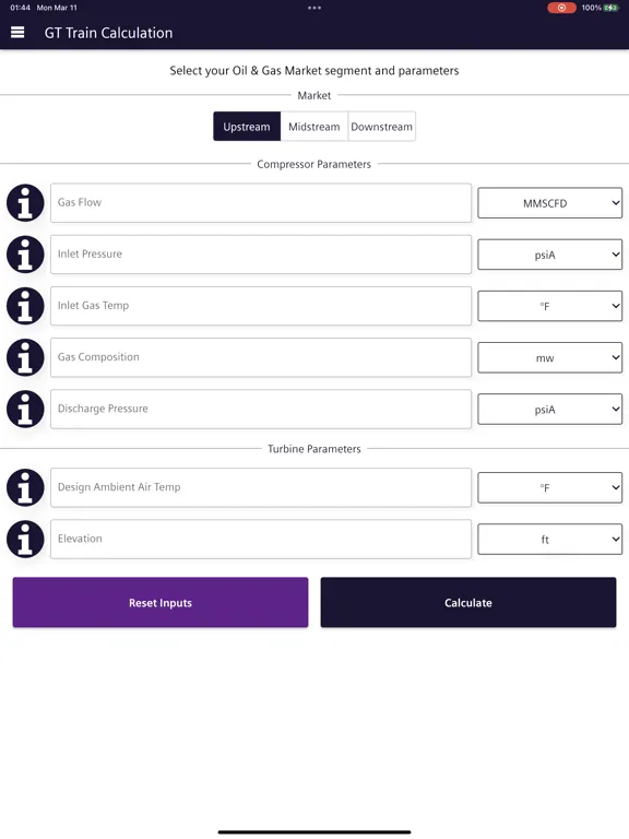 Rotating Equipment Selector iPad  스크린샷