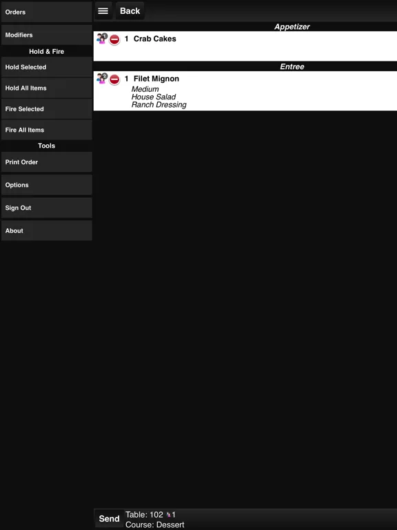Capturas de pantalla de SilverWare Mobile Ordering iPad 