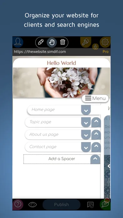 Tangkapan skrin SimDif — Website Builder