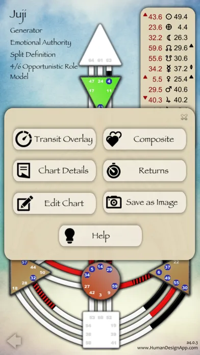 Zrzuty ekranu Human Design App