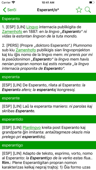Capturas de pantalla de Poŝa Reta Vortaro