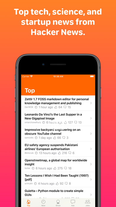Capturas de tela do Moonshot - Hacker News