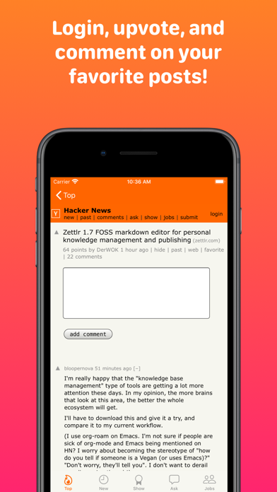 Capturas de tela do Moonshot - Hacker News