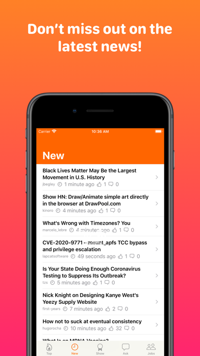 Capturas de tela do Moonshot - Hacker News