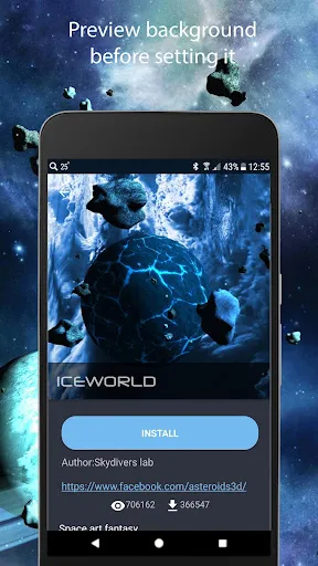 Asteroids 3D live wallpaper স্ক্রিনশট