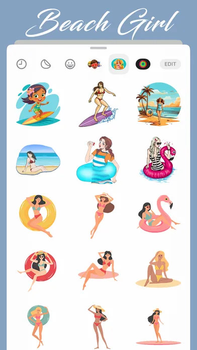 تصاویر Beach Girl Stickers
