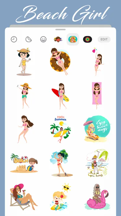 تصاویر Beach Girl Stickers