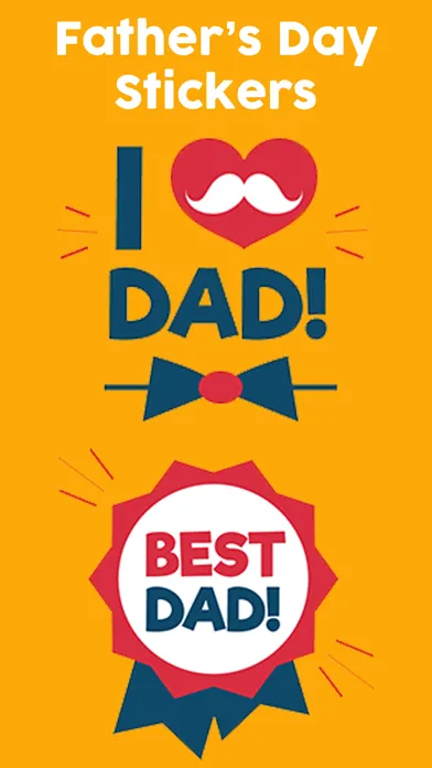 Zrzuty ekranu Father's Day Stickers Set