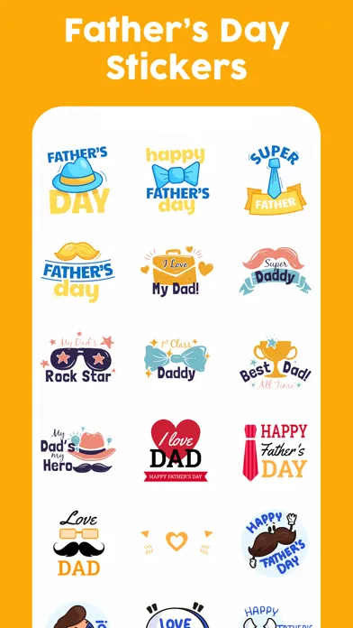 Zrzuty ekranu Father's Day Stickers Set