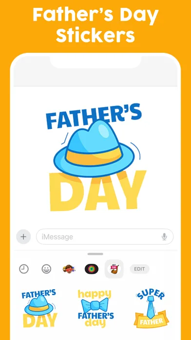 Zrzuty ekranu Father's Day Stickers Set