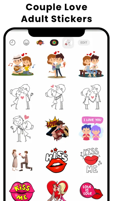 Couple Love Adult Stickers Ekran Görüntüleri