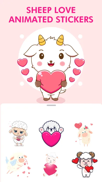 Sheep Love Animated Stickers سکرین شاٹس