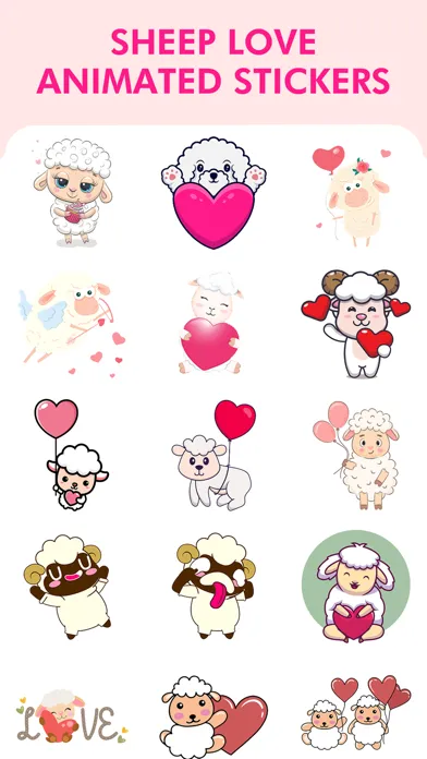 Sheep Love Animated Stickers سکرین شاٹس