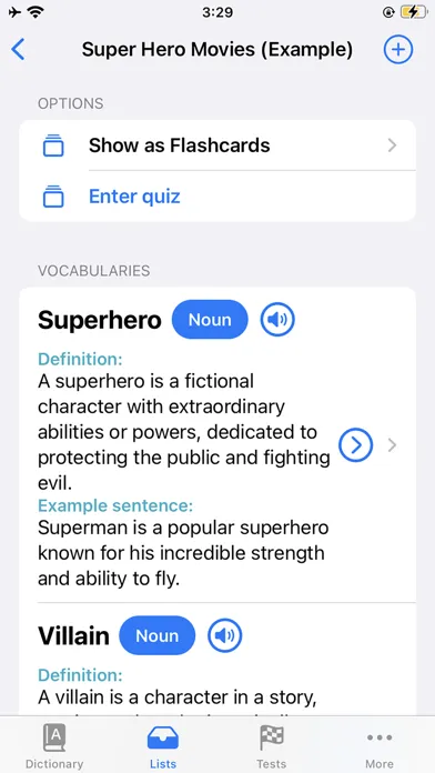 Capturas de tela do AI Dictionary