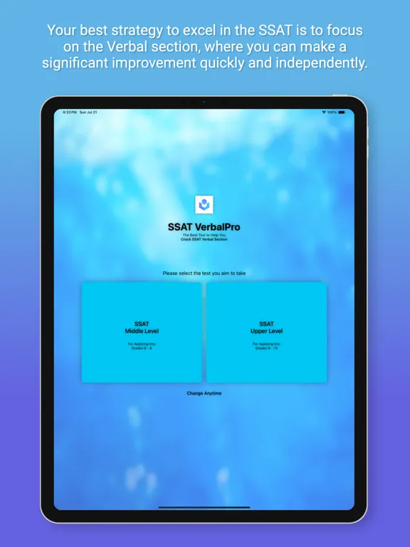 SSAT VerbalPro iPad  Screenshots