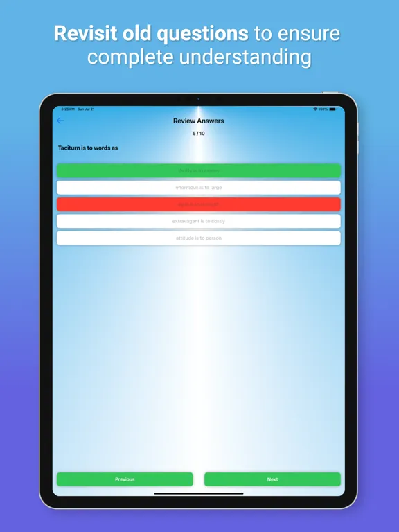 SSAT VerbalPro iPad  Screenshots