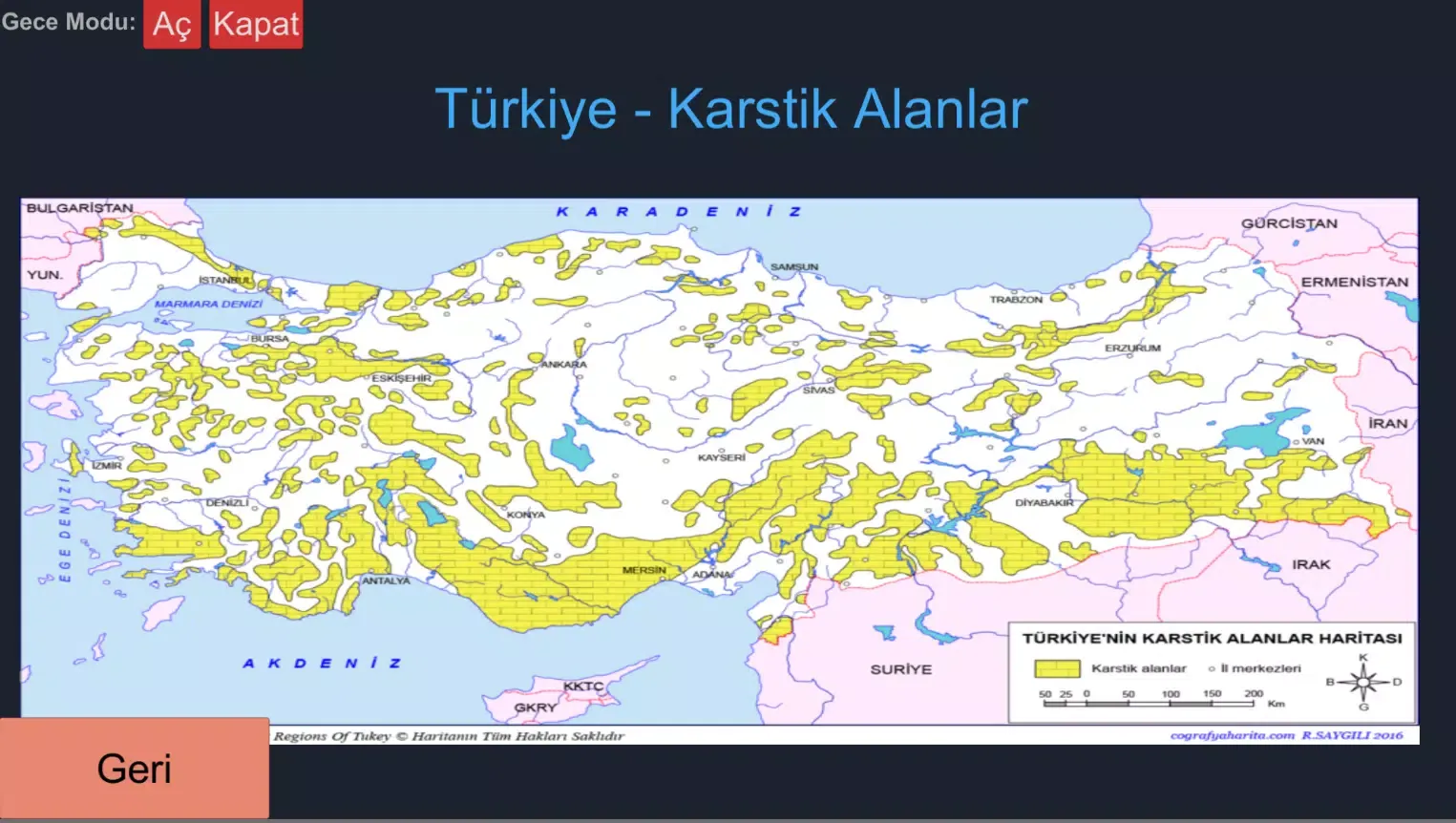 Screenshot di Coğrafya Haritalar TYT-AYT