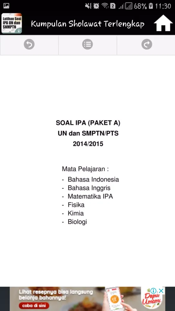 Capturas de pantalla de Latihan Soal IPA UN dan Ujian