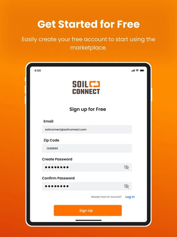Capturas de tela do Soil Connect Marketplace iPad 