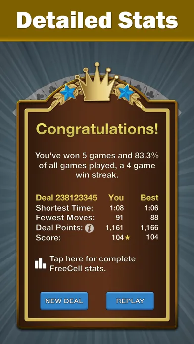 Capturas de tela do Solebon FreeCell Solitaire