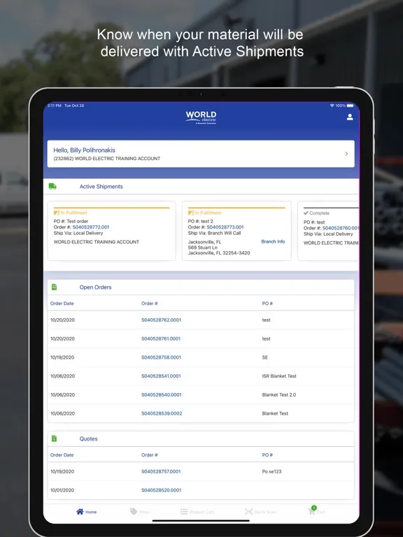 World Electric Supply iPad Screenshots