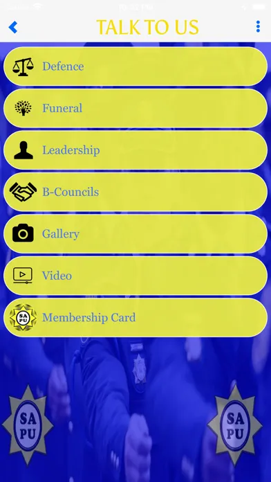 Captures d'écran de South African Policing Union.
