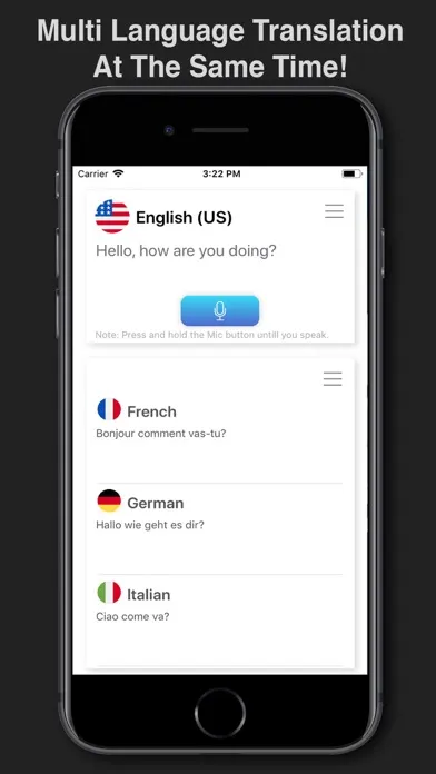 Capturas de tela do Multi Language Text Translator