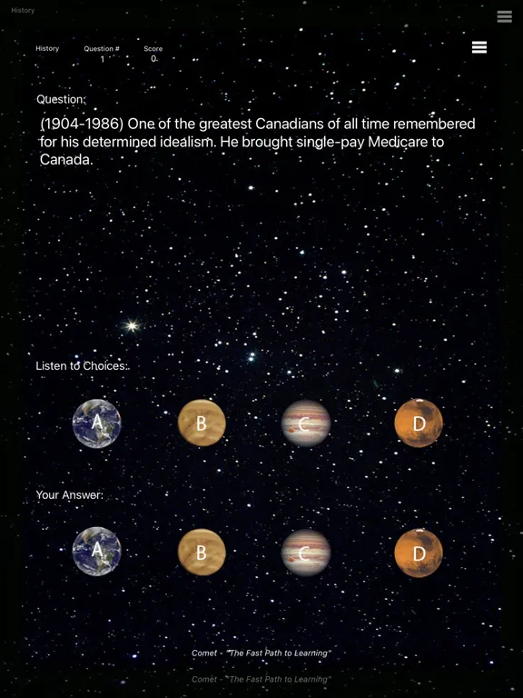 History - Comet Spelling iPad 应用截图