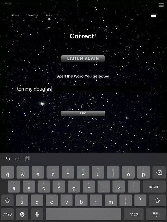 History - Comet Spelling iPad 应用截图