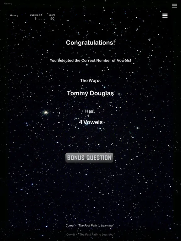 History - Comet Spelling iPad 应用截图
