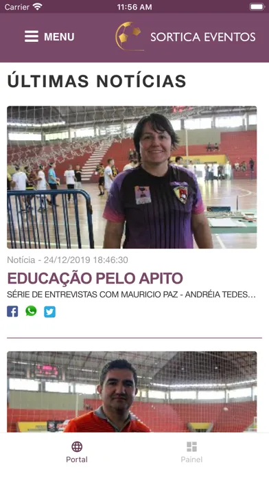 Capturas de tela do Sortica App