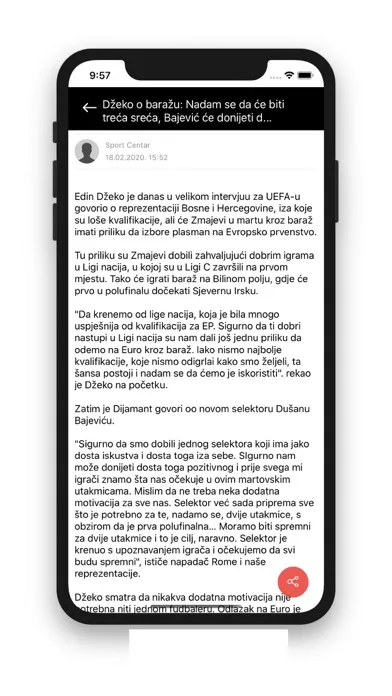 Capturas de tela do Sport Centar