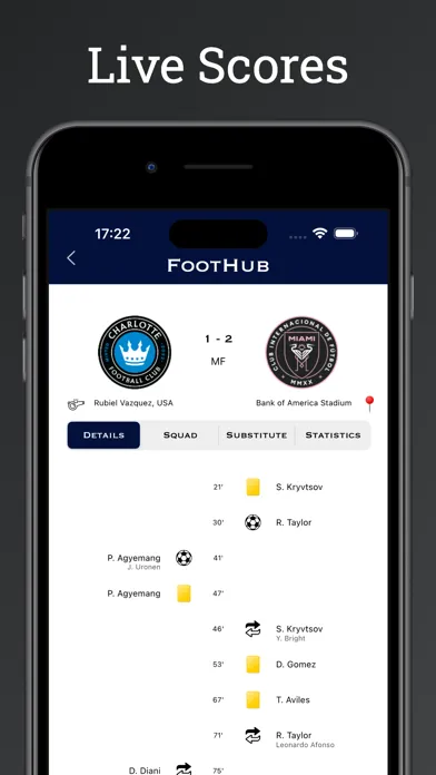 Zrzuty ekranu FootHub: Football Live Score