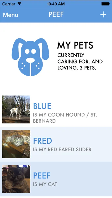 Peef : Your Pet's Record Keeper स्क्रीनशॉट
