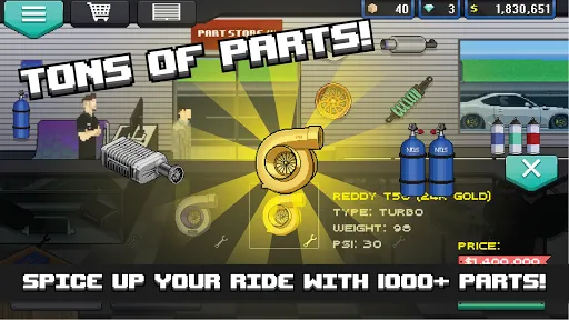 ภาพหน้าจอของ Pixel Car Racer