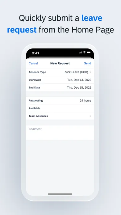ภาพหน้าจอของ SAP SuccessFactors Mobile