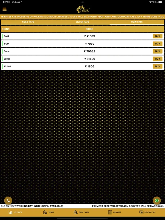 Screenshot di Sunx Gold iPad 