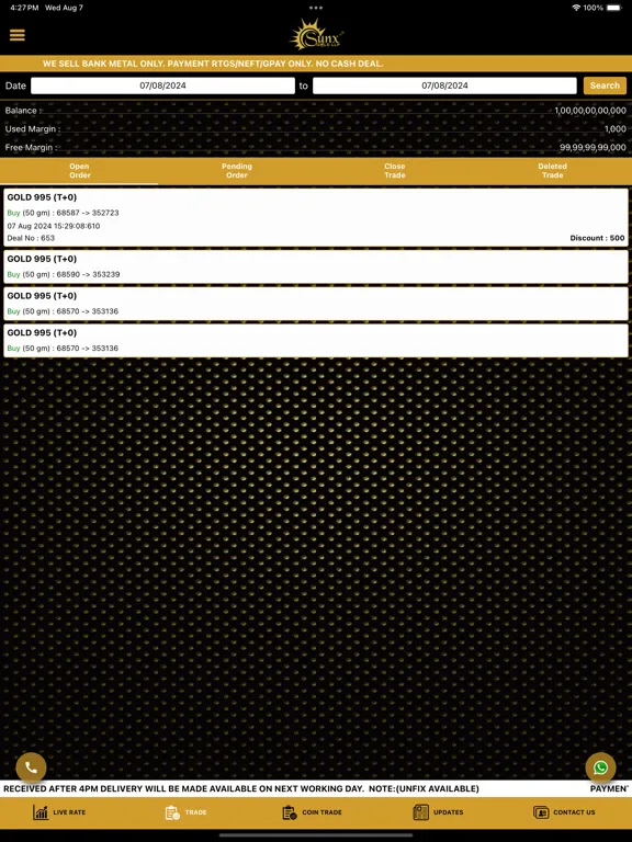 Screenshot di Sunx Gold iPad 